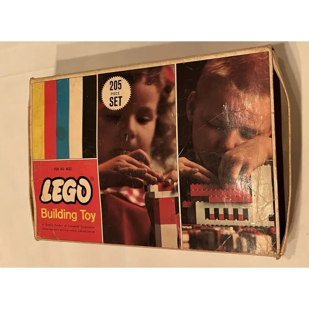 Vintage 1966 LEGO Building Toy No. 205 Starter Set in Org. Box 169 Pieces